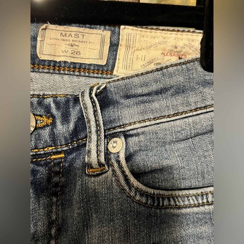 Women’s ALL SAINTS Low-Rise Skinny Fit Jean’s SIZE:26 - Picture 4 of 8